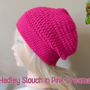 Hadley Slouch Beanie - Crocheted Beanie - Slouchy Hat - Slouch Hat - Pink and Purple Available!