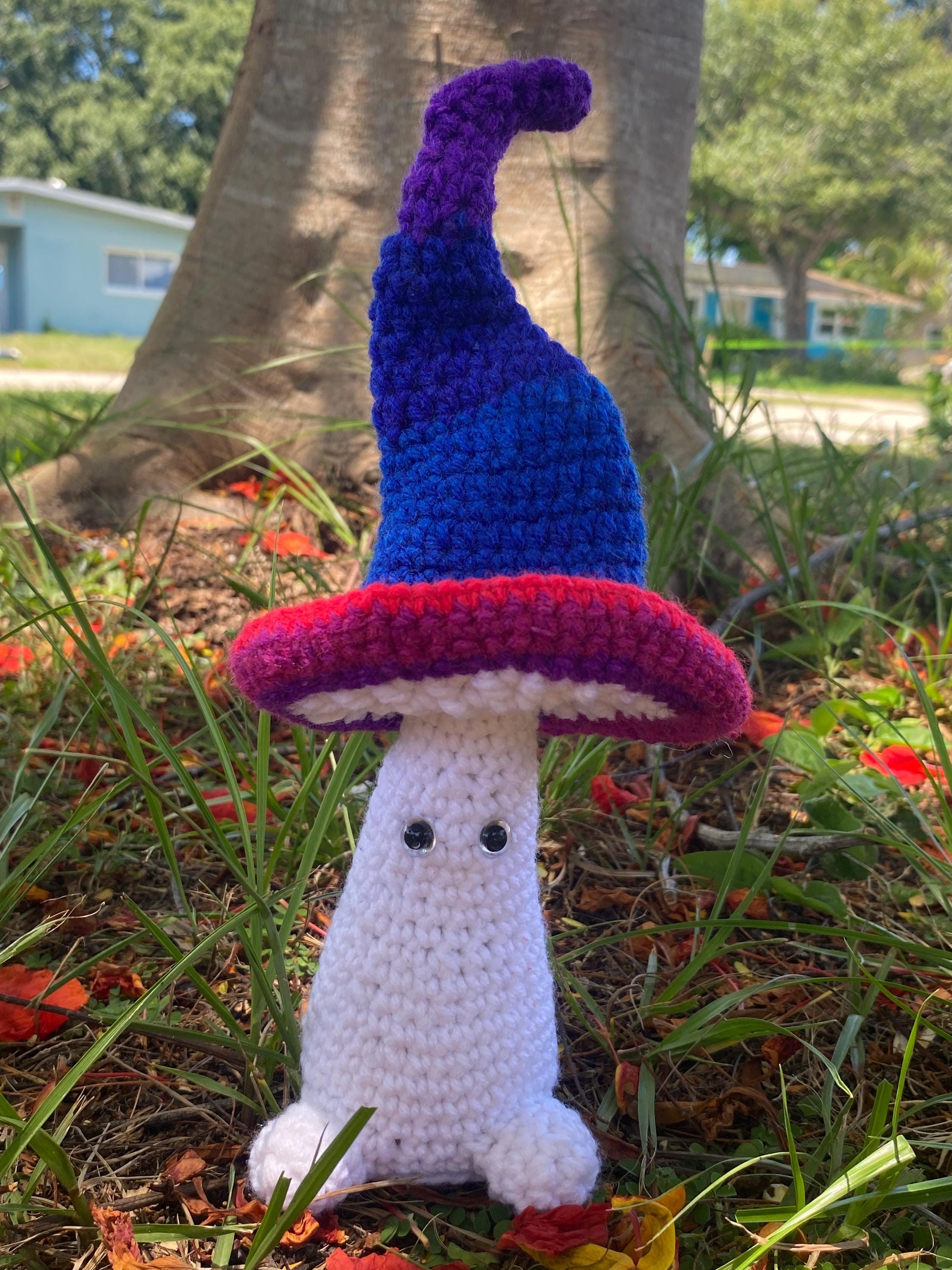 Solstice the Dreamcap – Crochet Mushroom Sprite Plush – Rainbow
