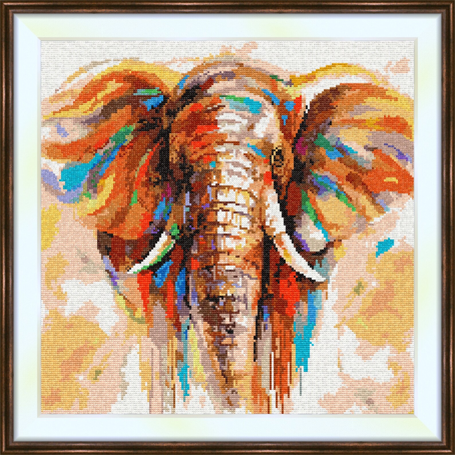 Cross stitch kit Colorfull Elephant Etsy