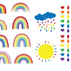 Rainbow Clip Art - png - jpg - eps - svg -  13 Designs