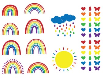 Rainbow Clip Art - png - jpg - eps - svg -  13 Designs