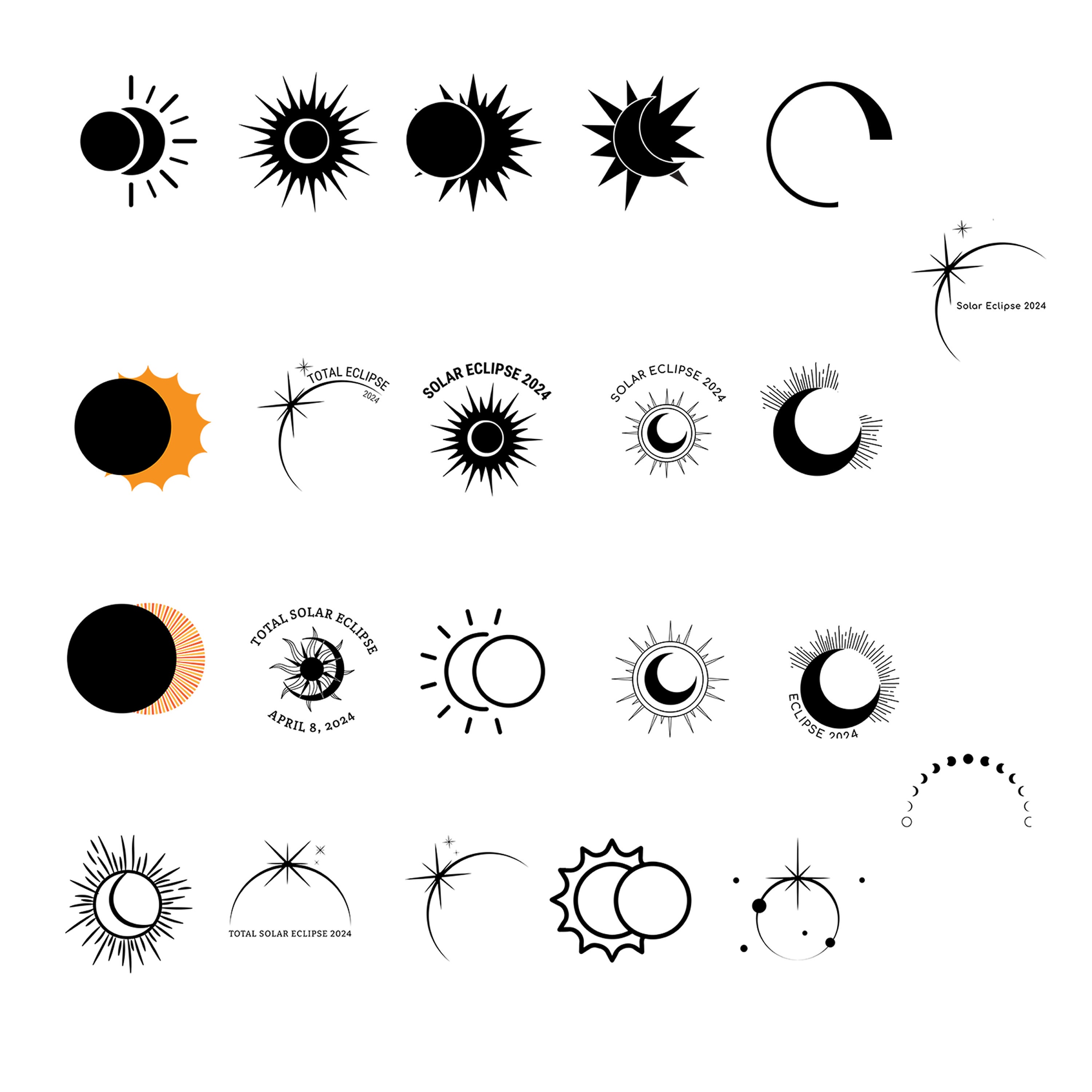 86 Solar Eclipse 2024 SVG & PNG, With Solar Eclipse Locations - Etsy