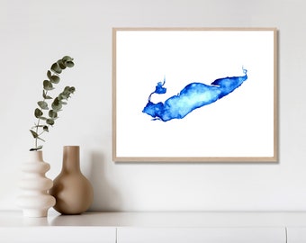 Lake Erie Watercolor Print (With or Without Text)