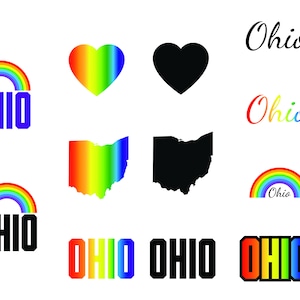 Ohio Rainbow Clip Art - png - eps - svg -  12 Designs