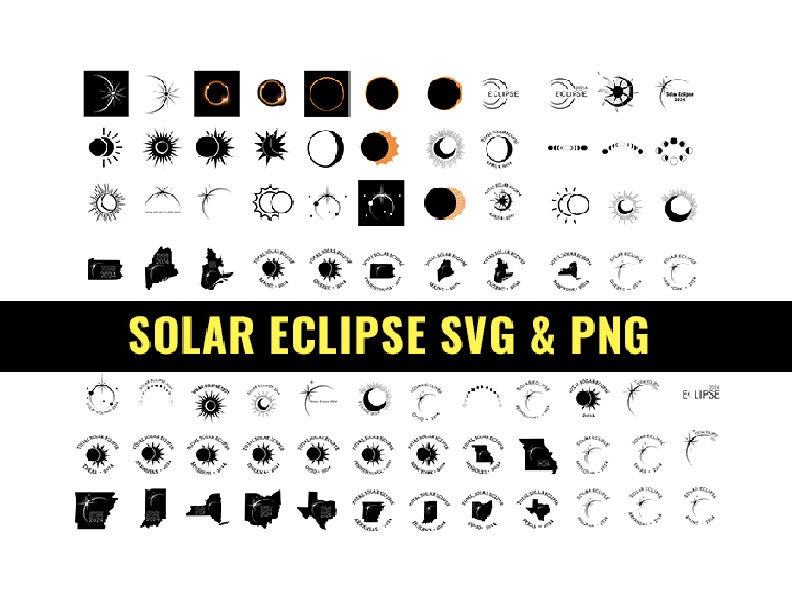 80 Solar Eclipse 2025 SVG & PNG, With Solar Eclipse Locations (Download