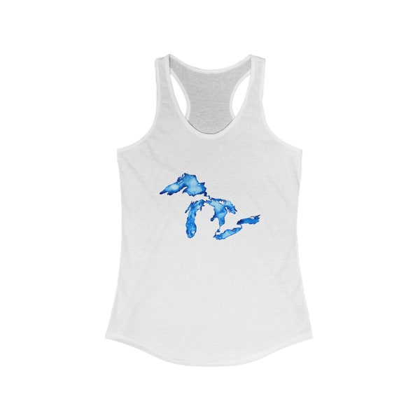 Great Lakes Watercolor Women's Ideal Racerback Tank