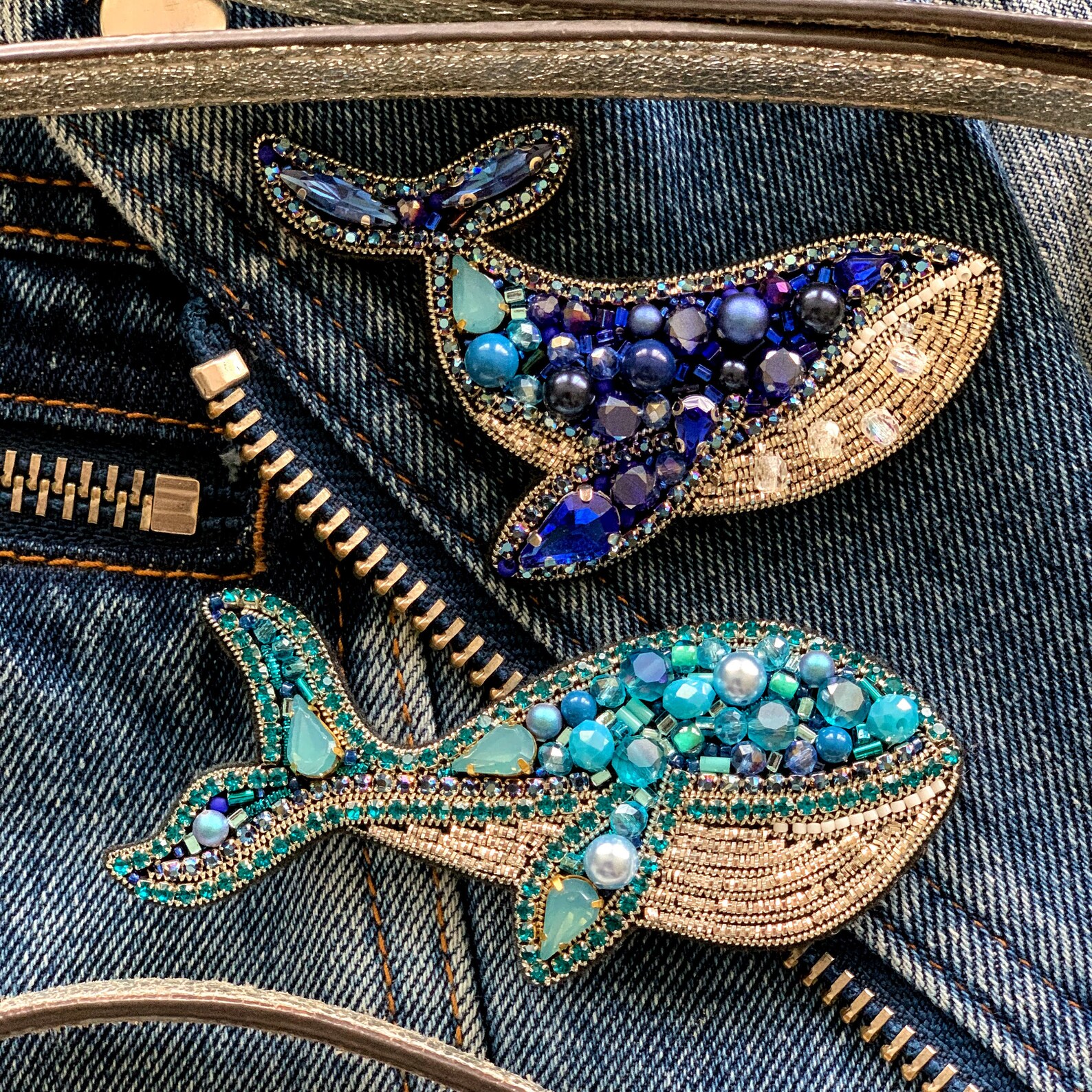 Whale beaded broochbrooch whale whales blue whalesea fish Etsy