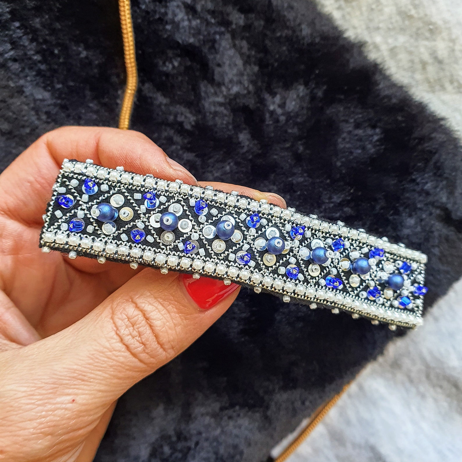 Beaded barrette barrette for hair handmade hair Etsy