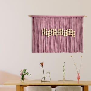 Oversized Modern Macrame Wall Art with Wooden Beads - Unique Home Decor - Cozy Macrame Decor - Free shipping