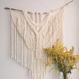 Large macrame wall hanging, boho home decor, modern macrame wall tapestry, housewarming gift, made in Ukraine, READY TO SHIP image 1