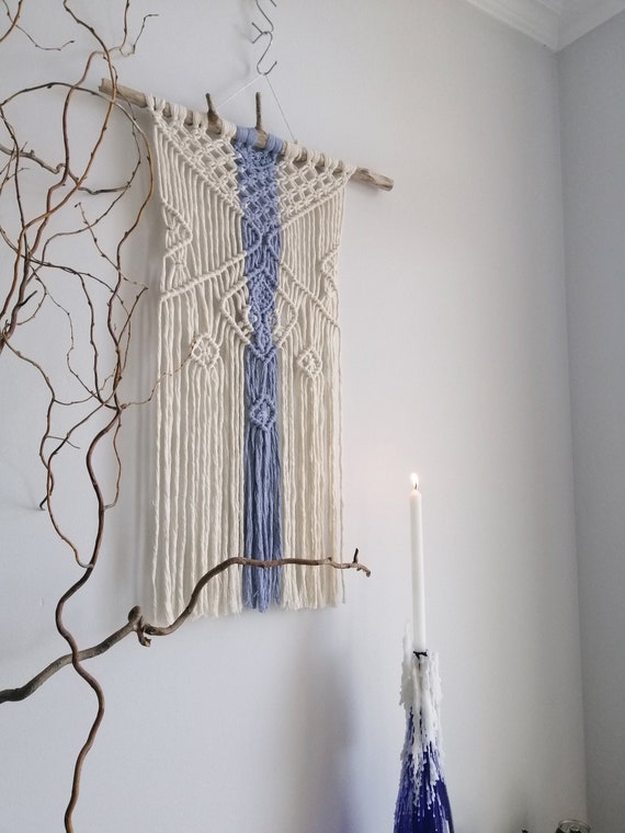 Two Colored Macrame Wall Hanging Decor By Harpy Knot Ready To Ship
