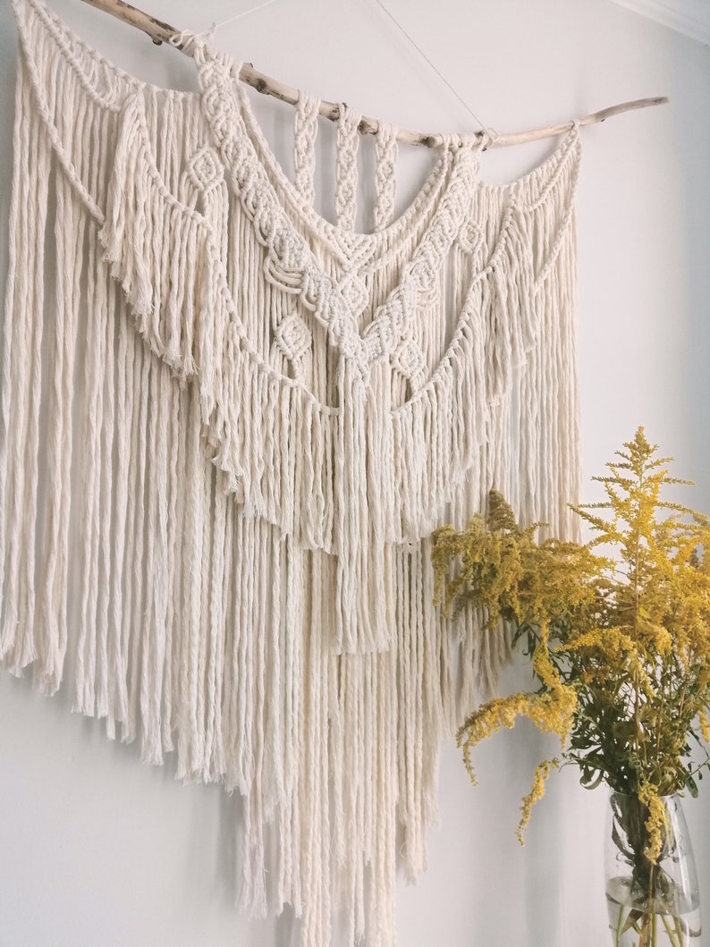 Large macrame wall hanging, boho home decor, modern macrame wall tapestry, housewarming gift, made in Ukraine, READY TO SHIP image 2