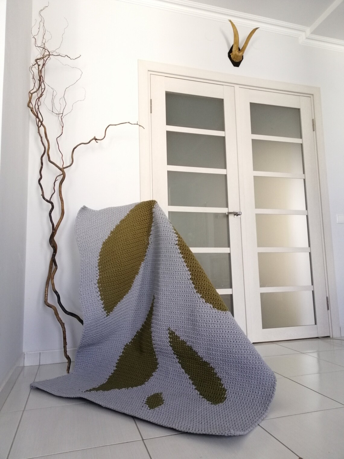 Japandi Hand Made Carpet Cottagecore Decor Sage Green Rug Etsy