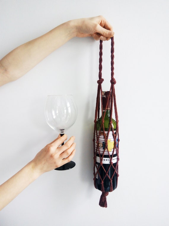 Macrame Wine Tote Macrame Wine Bottle Holder