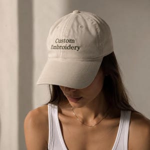 Personalized Cap, Vintage Washed Custom Dad Hat with Embroidered Text
