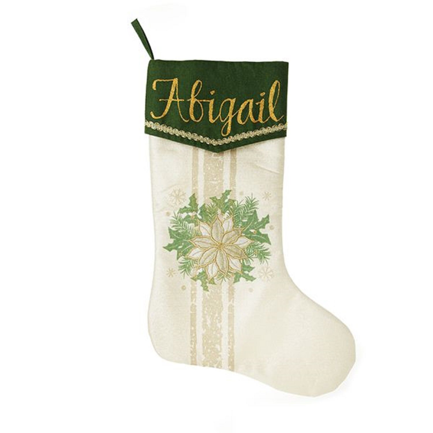 Personalised Green and Gold Christmas Stocking - Etsy UK