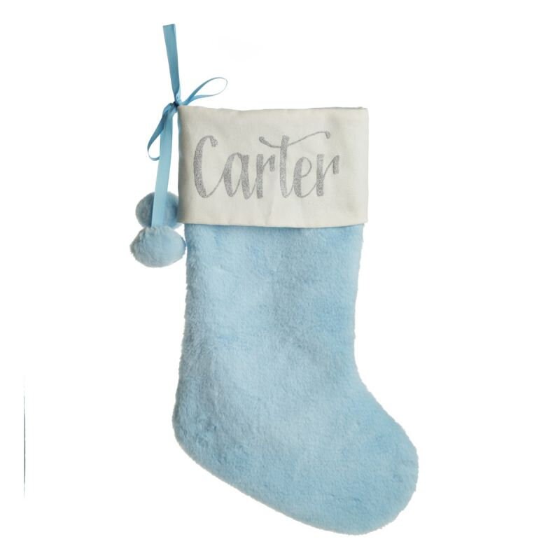 Blue Fur Christmas Stocking Perfect Baby Boy 1st Christmas Etsy