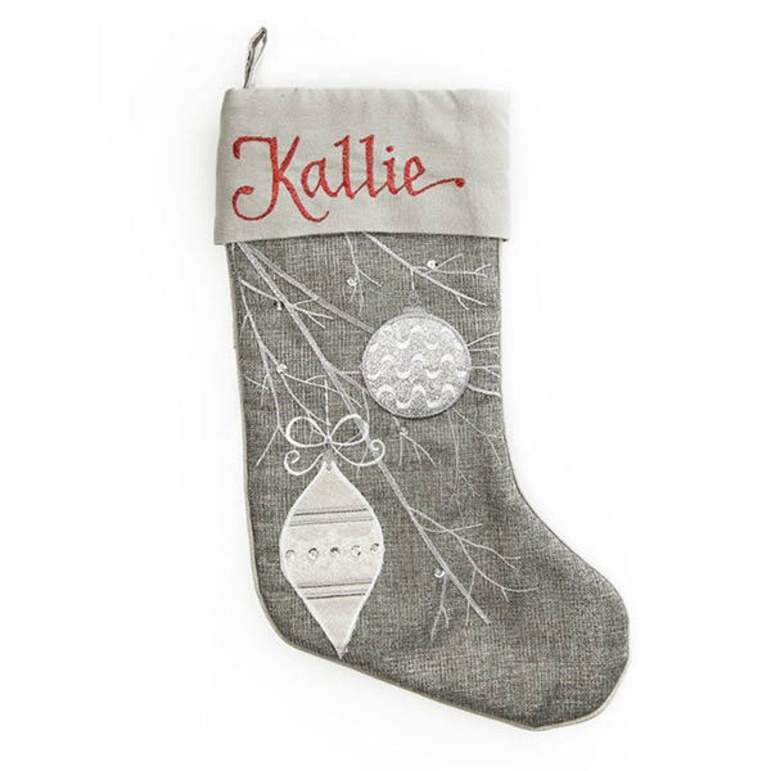 Personalised Silver Christmas Stockings Etsy