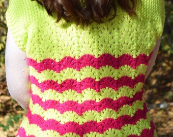 Handknitted sweater vest, sleeveless pullover, women's sweater, sweater vest