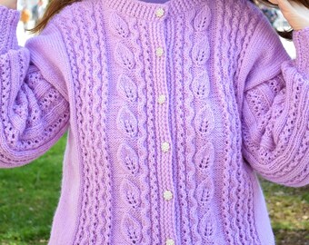 Hand knit luxury angora cardigan, handknitted ladies cardigan, handmade one of a kind knitted cardigan, soft angora cardigan