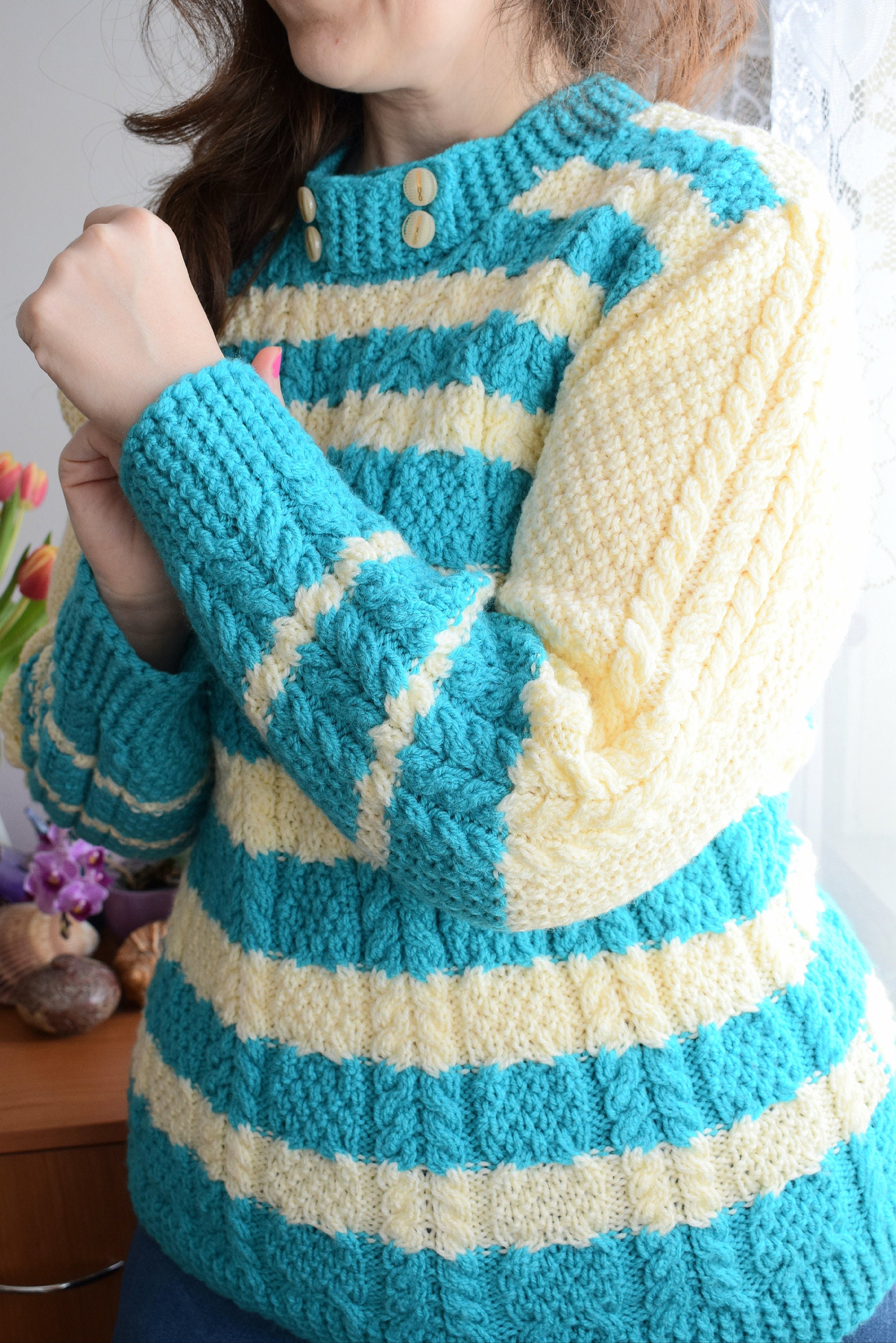 Hand knitted ladies jumpers deals