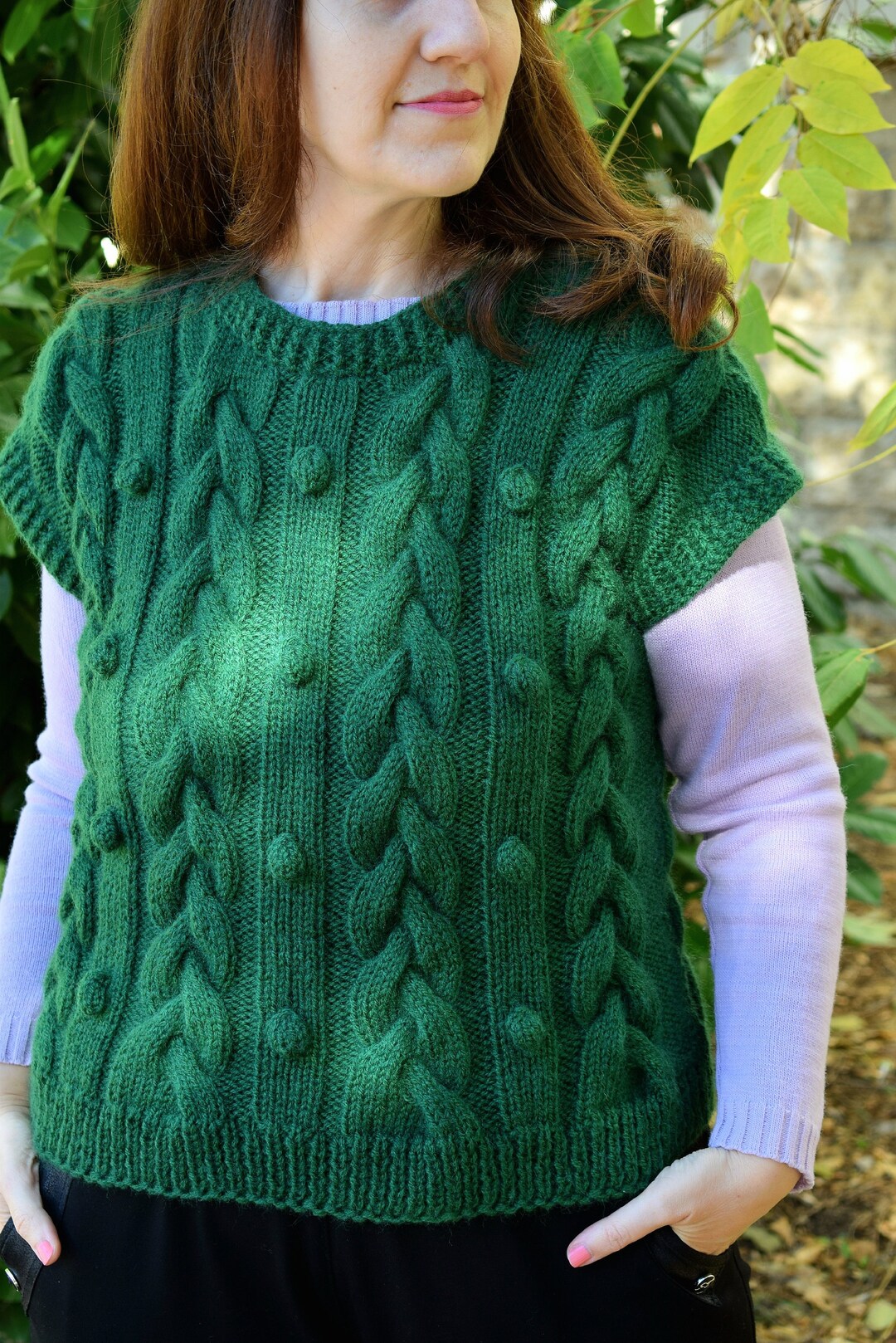 Textured wool and mohair sleeveless Vest