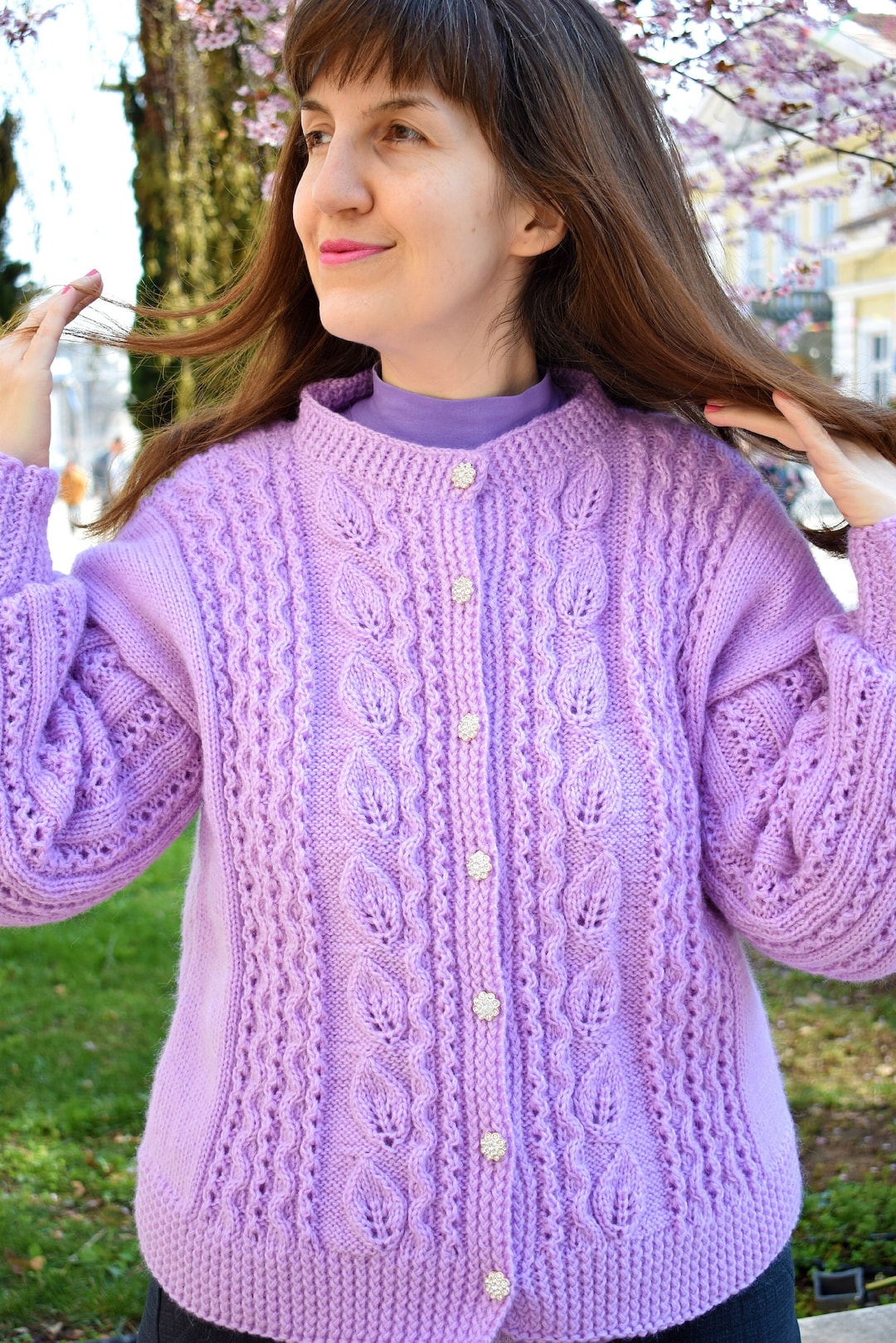 Hand Knit Luxury Angora Cardigan, Handknitted Ladies Cardigan, Handmade ...