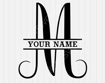 Download M Split Monogram SVG Split letter M Svg Divided Initial