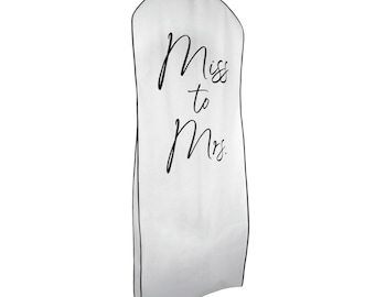 XL Miss To Mrs White Breathable Garment Bag - 24" x 72" x 10" Gusset