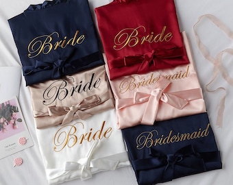 Satin Embroidered Bridal & Bridesmaid Robes