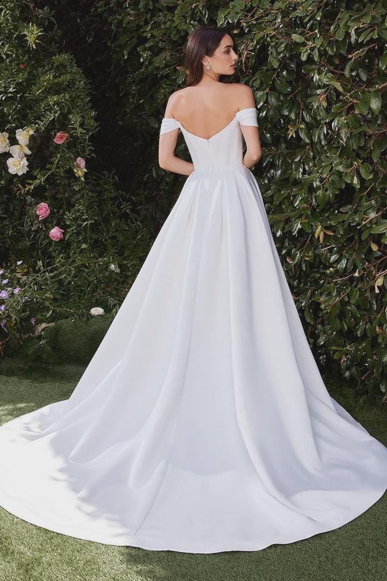 Satin Ballgown, Corset Wedding Dress, Simple Wedding Dress, Satin ...