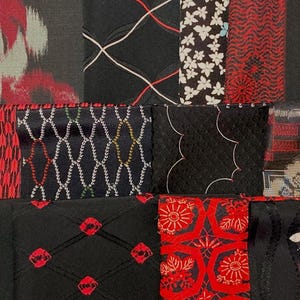 200g Pack Kimono OFFCUTS SILK Vintage Japanese Fabric KP-284