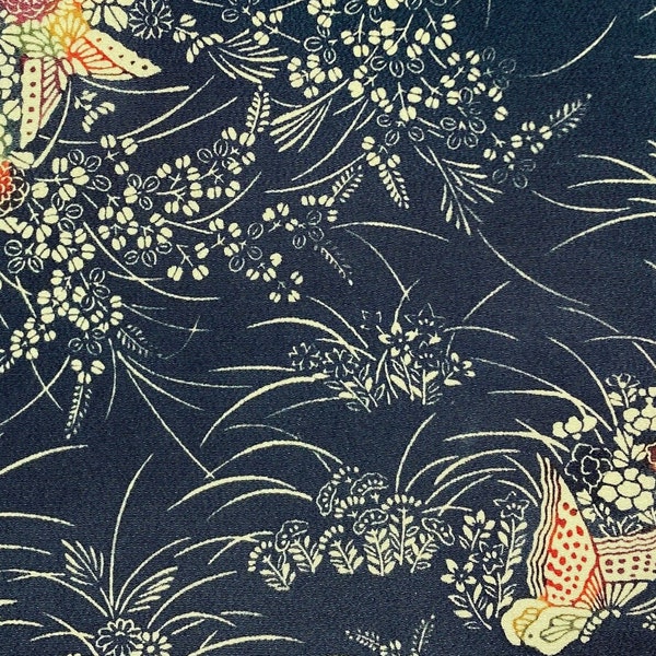 Vintage Japanese SILK Kimono Fabric Panel