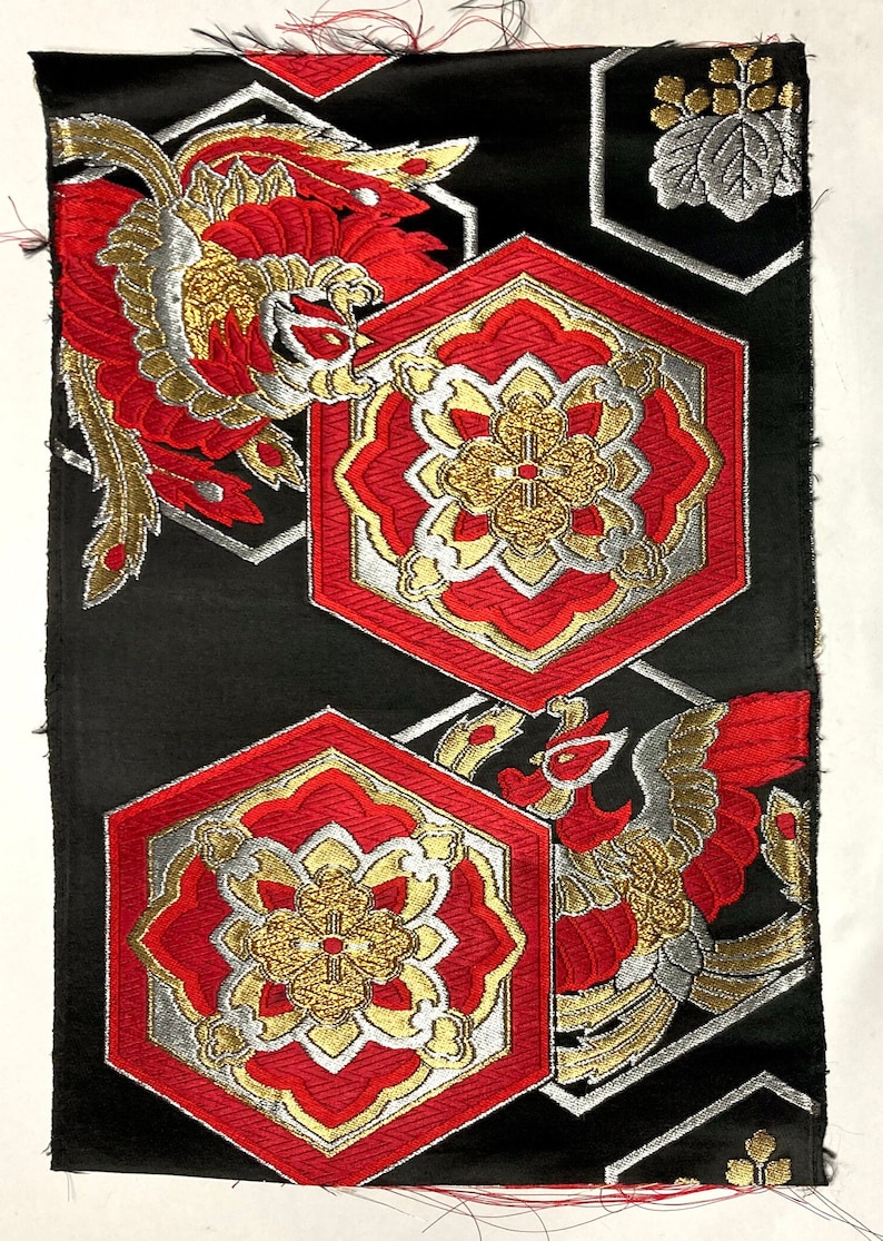 Vintage Japanese Rayon Kimono OBI Fabric Panel 46 Etsy Australia
