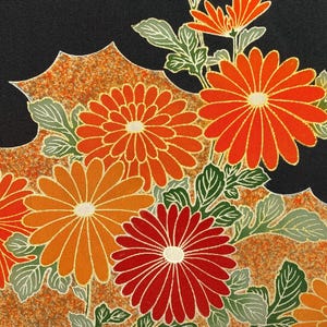 Vintage Japanese SILK Kimono TOMESODE Fabric Panel T-66B