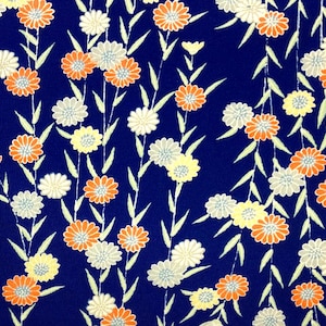 Vintage Japanese SILK Kimono Fabric Panel CHIRIMEN