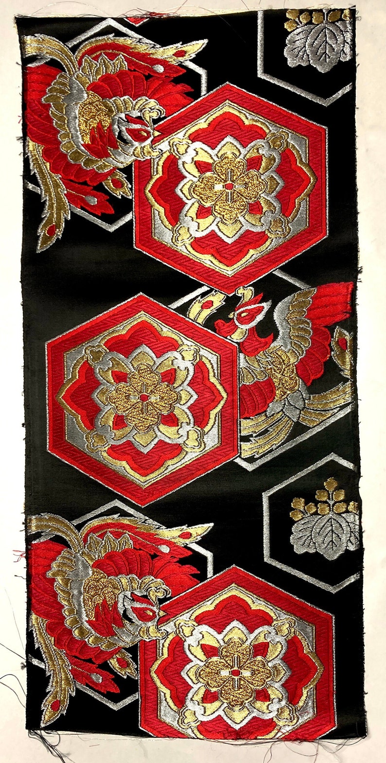 Vintage Japanese Rayon Kimono OBI Fabric Panel 46 Etsy Australia
