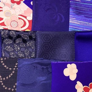 200g Pack Kimono OFFCUTS SILK Vintage Japanese Fabric KP-285
