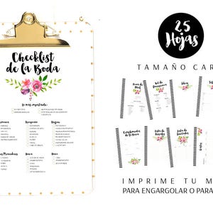 Downloadbare Wedding Planner, Printable Wedding Agenda, Wedding Organizer pdf, digitale download, print, invoeging of map afbeelding 2
