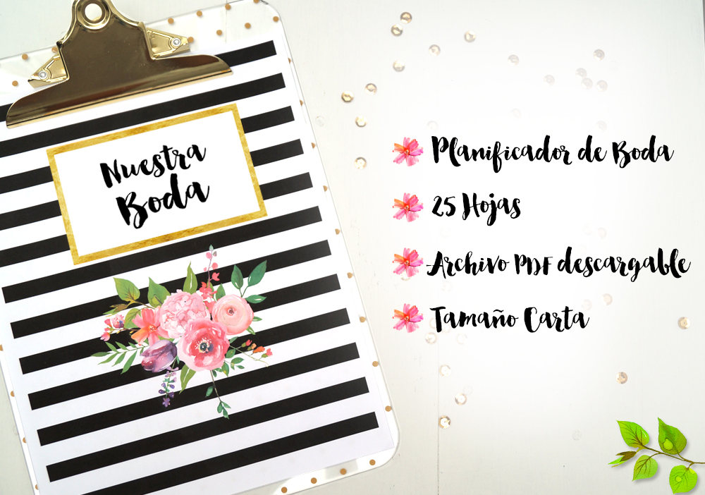 Planificador de Boda descargable, Agenda de Boda para imprimir