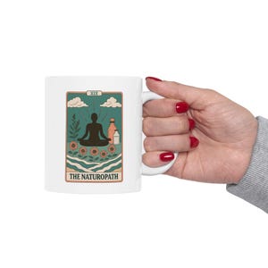 Caneca de Tarô Naturopata, Presente de Medicina Holística, Caneca de Café para Acupunturista, Remédios Herbais, Medicina Funcional