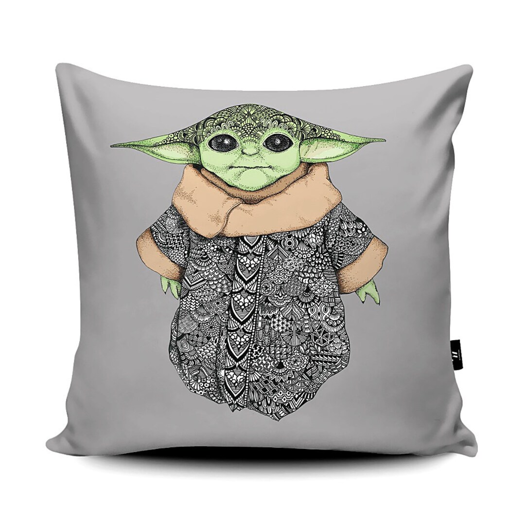 Super Soft Vegan Suede Soft Baby Yoda Cushion 45 X 45 Cm Etsy