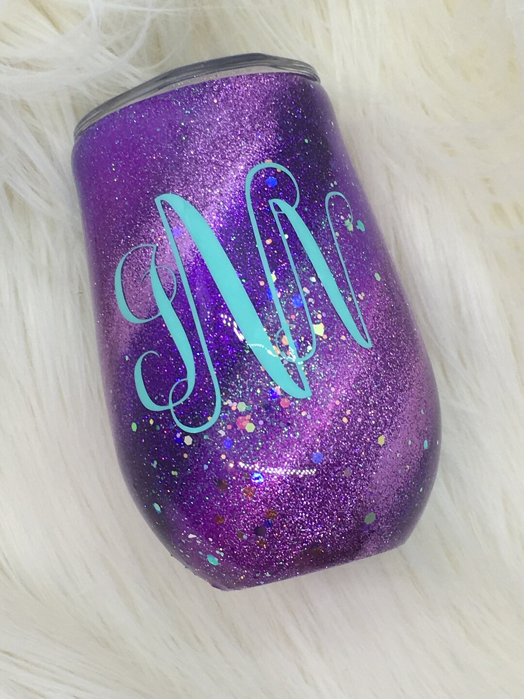 Purple Swirl Glitter Tumbler Etsy