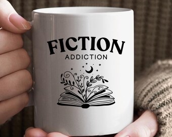 Fiction Addiction Digital File Books Library Librarian .png .svg .jpg Gift Book Nerd Reading Sci-Fi