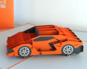 Lamborghini - Supercars - Luxury- 3D - Pop up Card - Birthday- Congratulations -(sku053)