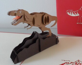 T Rex -Tyrannosaurus -Dinosaur - 3D - Pop up Card -Birthday (sku175b)