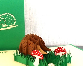 Hedgehog 3D - Pop up Card Father's day - Birthday -(SKU 110)