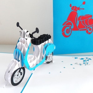 Tarjeta 3D desplegable Vespa - Día del Padre - Cumpleaños - Jubilación (sku148)