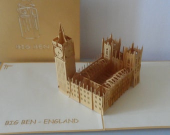 Big Ben London -3D -Pop up Card -Wedding - Thank You- Birthday- (sku117)