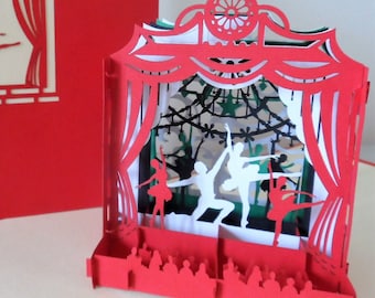 Ballet-Theatre- 3D - Pop up Card -  Birthday- Retirement (sku06a)